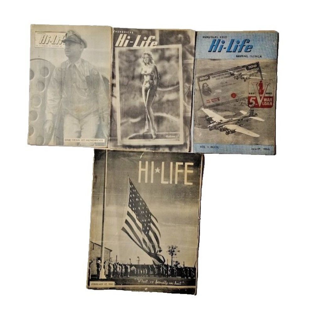 RARE FIND 4 Hi-Life Newspapers Hendricks Field 1944 Vintage Original Magazines